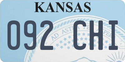 KS license plate 092CHI