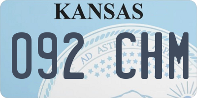 KS license plate 092CHM