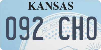 KS license plate 092CHO