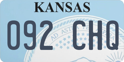 KS license plate 092CHQ