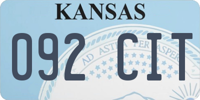 KS license plate 092CIT