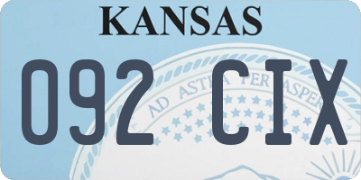 KS license plate 092CIX