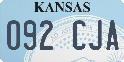KS license plate 092CJA