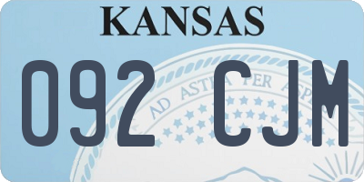 KS license plate 092CJM