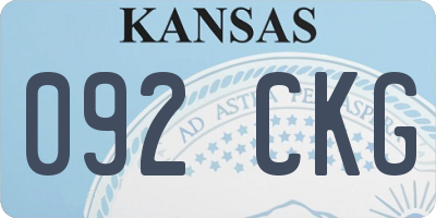 KS license plate 092CKG