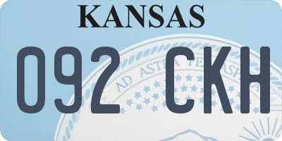 KS license plate 092CKH