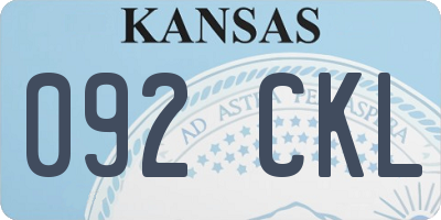KS license plate 092CKL