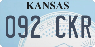 KS license plate 092CKR