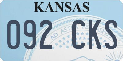 KS license plate 092CKS