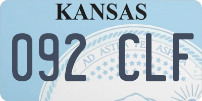 KS license plate 092CLF