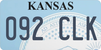 KS license plate 092CLK