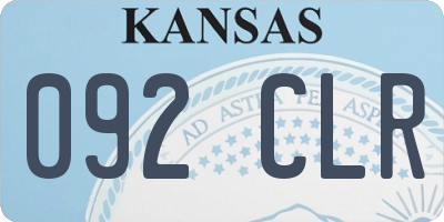 KS license plate 092CLR