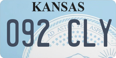 KS license plate 092CLY