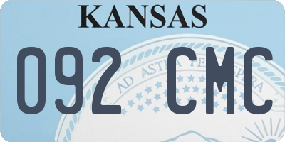KS license plate 092CMC