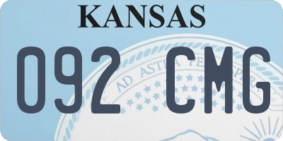 KS license plate 092CMG