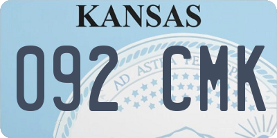 KS license plate 092CMK
