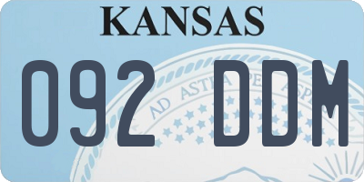 KS license plate 092DDM
