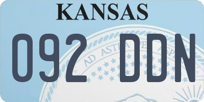 KS license plate 092DDN
