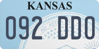 KS license plate 092DDO