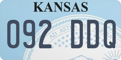KS license plate 092DDQ