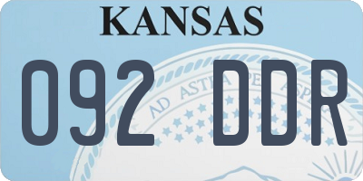 KS license plate 092DDR