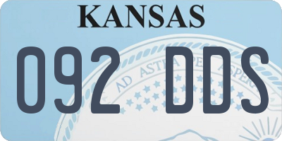 KS license plate 092DDS
