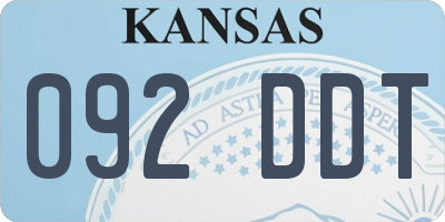 KS license plate 092DDT