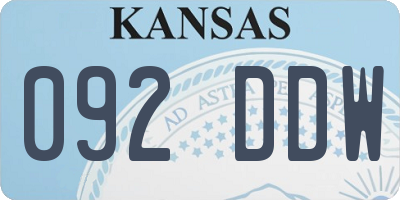 KS license plate 092DDW
