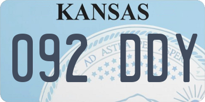 KS license plate 092DDY
