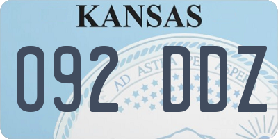KS license plate 092DDZ