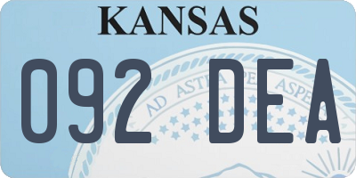 KS license plate 092DEA