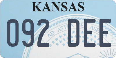 KS license plate 092DEE