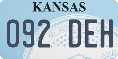 KS license plate 092DEH