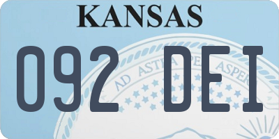 KS license plate 092DEI