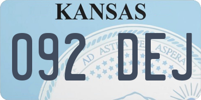 KS license plate 092DEJ