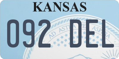 KS license plate 092DEL