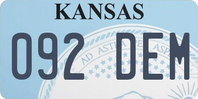 KS license plate 092DEM