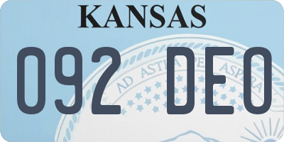 KS license plate 092DEO