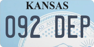 KS license plate 092DEP