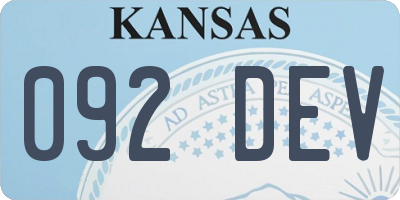 KS license plate 092DEV