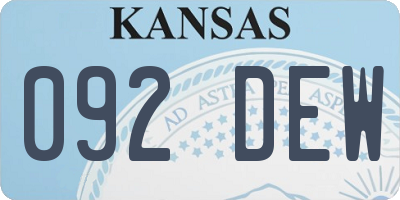 KS license plate 092DEW