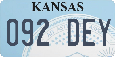 KS license plate 092DEY