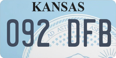 KS license plate 092DFB
