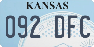 KS license plate 092DFC