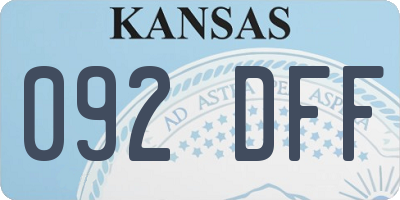 KS license plate 092DFF