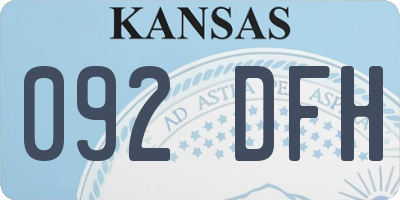 KS license plate 092DFH