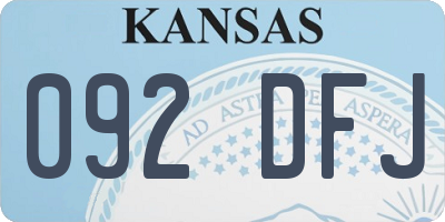 KS license plate 092DFJ