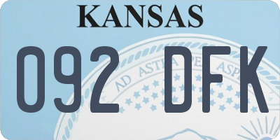 KS license plate 092DFK