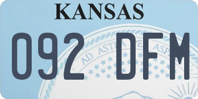 KS license plate 092DFM