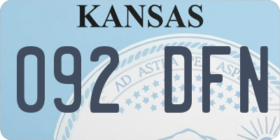 KS license plate 092DFN
